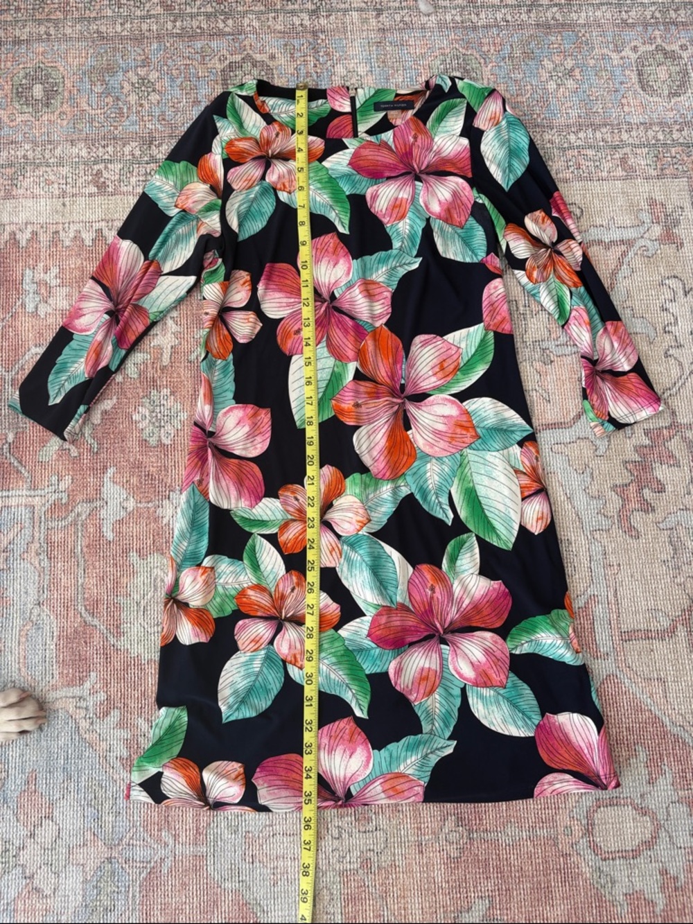 Tommy Hilfiger Navy Dress with Pink, Green & Orange Floral Print